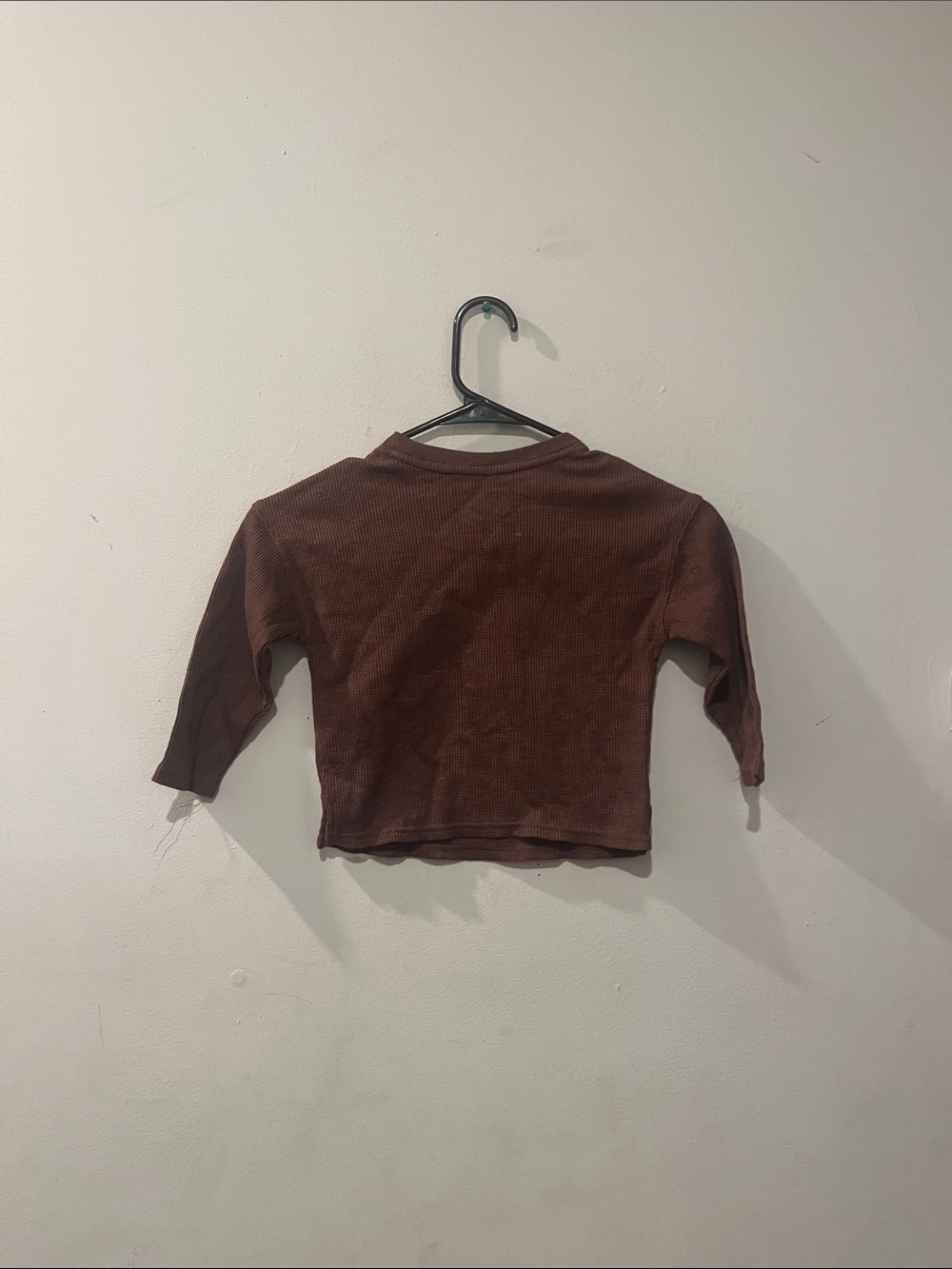 Cat & Jack Brown Waffle Knit Long-Sleeve Tee - Picture 2 of 2